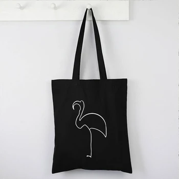 Picasso Flamingo Tote Bag Umenie Kreslenie Art Print Nákupné Tašky Cartoon Zvieratá Vintage Módy Tote Bag Opakovane Ženy